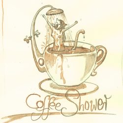 Illustration mit Kaffee und Bleistift
